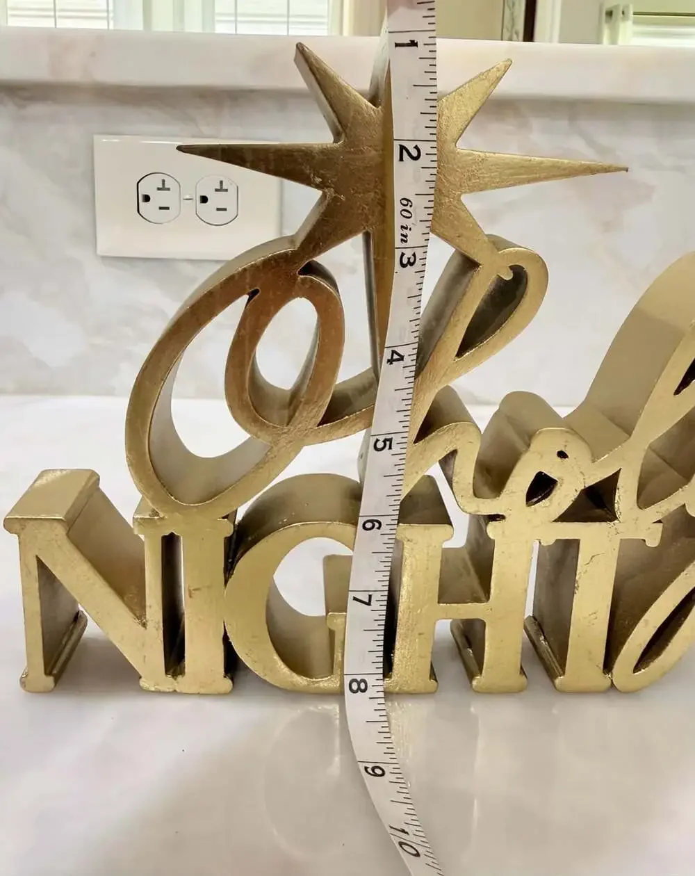 O Holy Night Sign Gold Christmas Decor